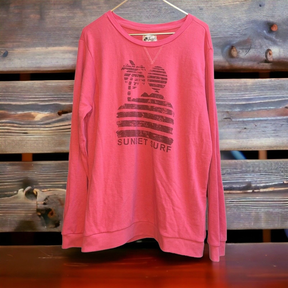 Trunks Surf & Swim Men's L 'Sunset Surf' Sweatshirt Dark Pink